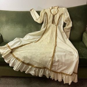 Gunne Sax Cream boho style dress 1970 small